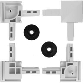 Amig - Kit de Recambio para Mosquitera Corredera - Escuadras con y sin Rueda - Compatible con Modelo MC01 - Repuestos