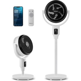 Pro Breeze AirFlo Quiet Standing Fan with Adjustable Height 108-60 cm and WiFi App, LED Display, Remote Control, 2 Modes,