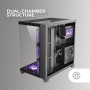 Mars Gaming MC-3TLITE, Caja Gaming MicroATX, Triple Cristal Templado Continuo, Ventilador FRGB Trasero 120mm, Estructura de