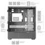 Mars Gaming MC-3TLITE, Caja Gaming MicroATX, Triple Cristal Templado Continuo, Ventilador FRGB Trasero 120mm, Estructura de