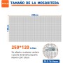 HOFUDON Mosquitera 120cm x 250 cm Fibra de Vidrio, Malla Mosquitera Para ventana y Puerta, Tela Mosquitera por Metros,