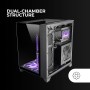 Mars Gaming MC-3TLITE, Caja Gaming MicroATX, Triple Cristal Templado Continuo, Ventilador FRGB Trasero 120mm, Estructura de