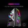 Mars Gaming MC-3TLITE, Caja Gaming MicroATX, Triple Cristal Templado Continuo, Ventilador FRGB Trasero 120mm, Estructura de