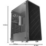 Mars Gaming MC-3TLITE, Caja Gaming MicroATX, Triple Cristal Templado Continuo, Ventilador FRGB Trasero 120mm, Estructura de