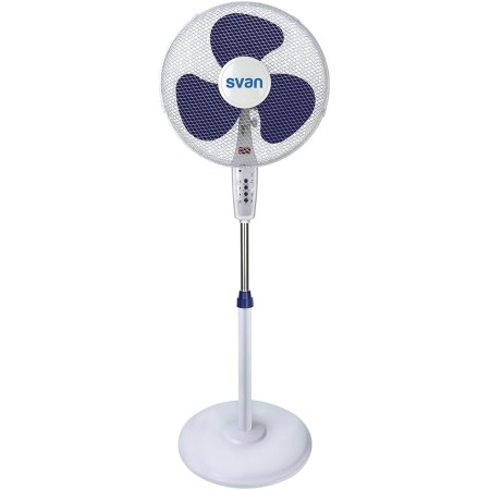 SVAN SVP401600OBA 16" White and Blue Standing Fan 40W 3 Speeds 3 Blades Round Base Support