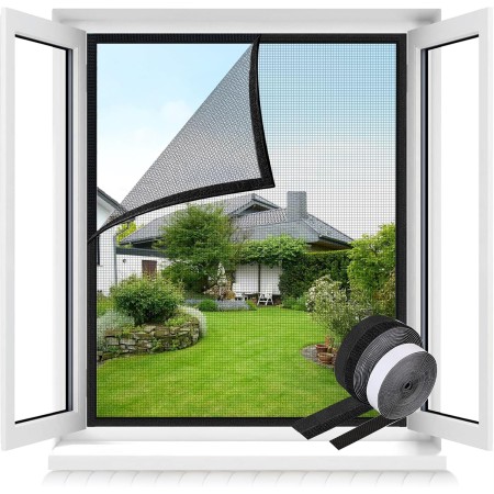 MLEJU Mosquitera para Ventanas con Innovadora Fijación de Cierre de Gancho y Bucle, 120x130 cm Malla Autoadhesiva de Fibra de