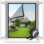 MLEJU Mosquitera para Ventanas con Innovadora Fijación de Cierre de Gancho y Bucle, 120x130 cm Malla Autoadhesiva de Fibra de