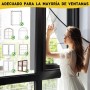 MLEJU Mosquitera para Ventanas con Innovadora Fijación de Cierre de Gancho y Bucle, 120x130 cm Malla Autoadhesiva de Fibra de