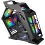 Mars Gaming MC-3TLITE, Caja Gaming MicroATX, Triple Cristal Templado Continuo, Ventilador FRGB Trasero 120mm, Estructura de