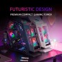 Mars Gaming MC-3TLITE, Caja Gaming MicroATX, Triple Cristal Templado Continuo, Ventilador FRGB Trasero 120mm, Estructura de