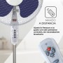 SVAN SVP401600OBA 16" White and Blue Standing Fan 40W 3 Speeds 3 Blades Round Base Support
