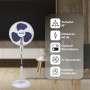 SVAN SVP401600OBA 16" White and Blue Standing Fan 40W 3 Speeds 3 Blades Round Base Support