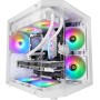 Mars Gaming MC-3TLITE, Caja Gaming MicroATX, Triple Cristal Templado Continuo, Ventilador FRGB Trasero 120mm, Estructura de