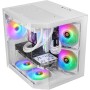 Mars Gaming MC-3TLITE, Caja Gaming MicroATX, Triple Cristal Templado Continuo, Ventilador FRGB Trasero 120mm, Estructura de