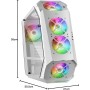 Mars Gaming MC-3TLITE, Caja Gaming MicroATX, Triple Cristal Templado Continuo, Ventilador FRGB Trasero 120mm, Estructura de