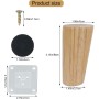 Qodiacl 4 Piezas Patas Madera para Muebles de Cuadrada 10cm Patas Mesillas de Noche de Madera Roble Patas de Repuesto para Sofá,
