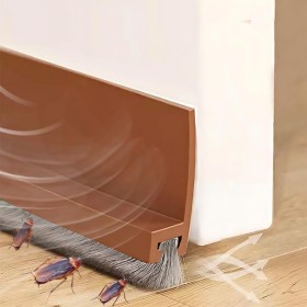 Vingspina 100cm Marrón Junta de Cepillo para Puerta, Burlete Bajo Puerta, Burlete Silicona Puerta Autoadhesivo para Burlete de