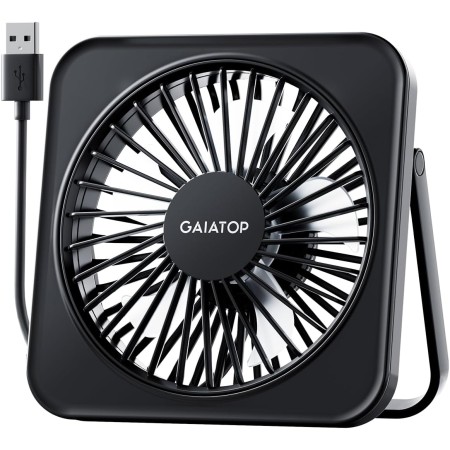 Gaiatop - USB Desk Fan, 5 Inch Personal Fan, Small Portable Fan with 180° Tilt and 3 Speed, Ultra Quiet Personal Cooling Fan