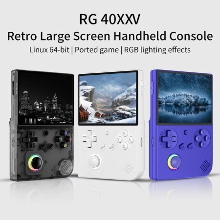 Meiurlex RG40XXV - Consola de juegos retro de 128 GB con 13000 juegos, 4,0 pulgadas IPS ARM Cortex-A53 Linux 64 bits sistema