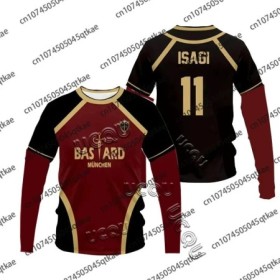 Jersey con patrón de fútbol sala Vl Replika Blue Lock Anime Bastard Mu