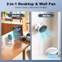 Rintea Powerful Table Fan, 100 Speed, 4000mAh Rechargeable Fan with 105° Variable Tilt and Memory Function, Desk Fan for