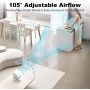 Rintea Powerful Table Fan, 100 Speed, 4000mAh Rechargeable Fan with 105° Variable Tilt and Memory Function, Desk Fan for
