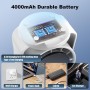Rintea Powerful Table Fan, 100 Speed, 4000mAh Rechargeable Fan with 105° Variable Tilt and Memory Function, Desk Fan for