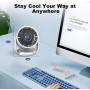 Rintea Powerful Table Fan, 100 Speed, 4000mAh Rechargeable Fan with 105° Variable Tilt and Memory Function, Desk Fan for
