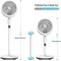 berssen Quiet Standing Fan with DC Motor 25dB, 3D 12H 13Speeds Oscillation Turbocharger with Touch Screen and Remote Control for