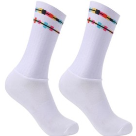 Calcetines antideslizantes sin costuras para ciclismo, calcetín de com