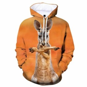 Ropa deportiva con estampado de canguro para hombre, jersey con capuch
