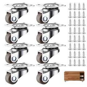 8 Pcs Ruedas para Muebles Pesados, Ruedas Giratorias con Tornillos, Ruedas para Trabajo Pesado, Pivotantes de Placa, Rueda