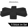Emmy Home Set of 5 Felt Trivets 38cm Extra Thick Adjustable Size Black