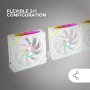 Mars Gaming MF-PWMX2, Kit 2 Ventiladores 120mm, Ultra silenciosos FDB 12dB, Sistema Anti-vibraciones, Sistema PWM, Blanco