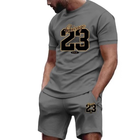 2025 Conjunto de pantalones cortos informales de 2 piezas para hombre,