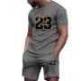 2025 Conjunto de pantalones cortos informales de 2 piezas para hombre,