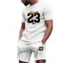 2025 Conjunto de pantalones cortos informales de 2 piezas para hombre,