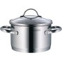 WMF Provence Plus – Cookware Set 4 Pieces, Cromargan Stainless Steel, 3 Pots with Glass Lids and a Saucepan, Suitable for All