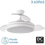 FABRILAMP - Ceiling Fan with LED Light 36W | DC Motor Model BAYOMO | Retractable Blades | 3 Shades | 6 Speeds | Remote Control |