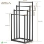 VOUNOT® Toallero de Pie de 3 Niveles Toallero Escalera con 3 Barras para Colgar Toallas Toallero Múltiple Triple de Metal