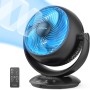 DR.PREPARE Table Fan Air Circulation 25dB Powerful Quiet 3 Speeds Timer 12H Fan Oscillation Tilt 90° with Remote Control for