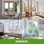 Amig - Mosquitera Corredera para Ventanas - Aluminio Blanco y Malla de Fibra de Vidrio Gris - Ajustable y Recortable -