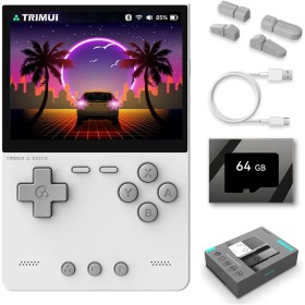 Meiurlex TRIMUI Brick - Consola de juegos portátil con tarjeta TF de 64 G, pantalla IPS de 3,2 pulgadas, Linux, Allwinner A133P,