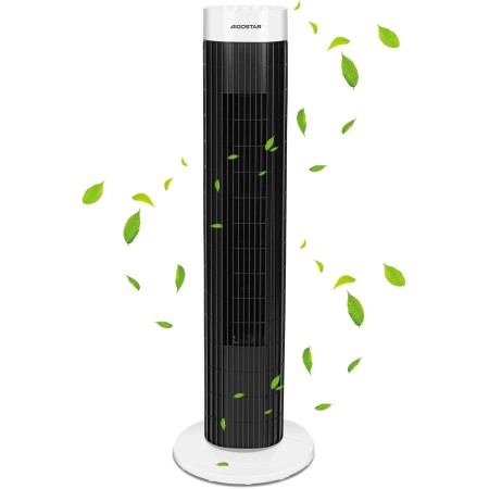 Aigostar Ben Tower Fan, 3 Speeds, 85° Oscillation, Quiet, 120 min Timer, Compact Design, Easy Installation, 76 cm High. Portable