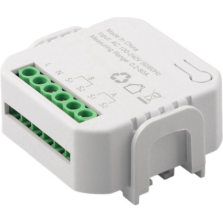 JGmotorfi Medidor de energía WiFi inteligente bidireccional de 2 canales con control de aplicación de abrazadera, seguimiento