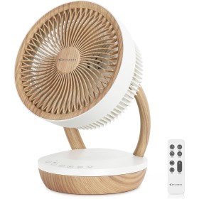 MYCARBON Table Fan DC Motor 20dB Silent Fan 8 Speeds 3 Modes Powerful Fan 75°/90° Oscillation Timer 8H with Remote Control