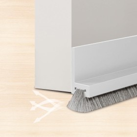 Burlete para puertas de 100 cm, autoadhesivo, burlete para puerta con cepillo, burlete autoadhesivo para puertas (blanco)