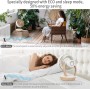 MYCARBON Table Fan DC Motor 20dB Silent Fan 8 Speeds 3 Modes Powerful Fan 75°/90° Oscillation Timer 8H with Remote Control