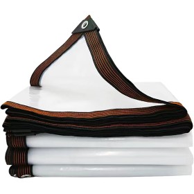 Lona transparente con ojales, 2 x 2,5 m, lona impermeable, lona transparente para exteriores, lona de PVC para terraza, lona de
