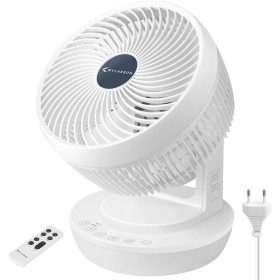 MYCARBON Quiet Fan Table Fan with Remote Control 360° Desk Fan with 4 Speeds Air Circulation for 4 Seasons Portable Timer and